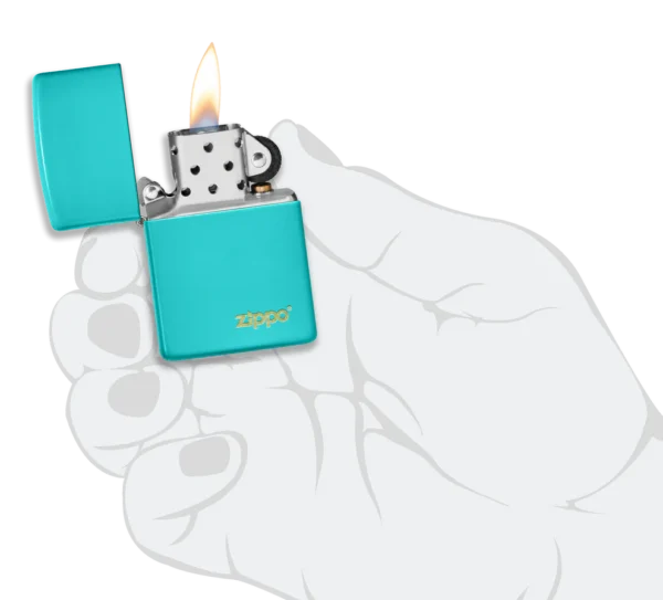 flat turquoise with logo